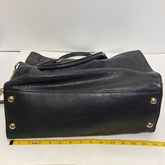 Michael Kors Hamilton Womens Black Chain Strap Leather Tote Bag Size Large - Picture 10 of 11